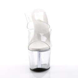 Pleaser SKY-302 Transparent Heeled Platform Mules Women