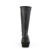Demonia SHAKER-100WC Black Wide Calf Wedge Knee Boots