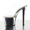 Pleaser SKY-302 Chrome Heeled Platform Mules Women