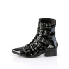 Demonia WARLOCK-70 Black Patent Winklepicker Men Boots