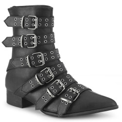 Demonia WARLOCK-70 Black Vegan Winklepicker Men Boots