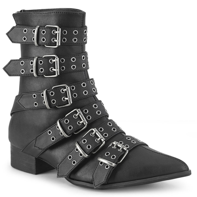 Demonia WARLOCK-70 Black Vegan Winklepicker Men Boots Demonia WARLOCK-70 Black Vegan Winklepicker Men Boots