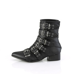 Demonia WARLOCK-70 Black Vegan Winklepicker Men Boots