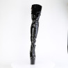 Pleaser ADORE-3055 Patent Platform Thigh High Boots