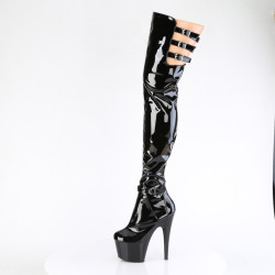 Pleaser ADORE-3055 Patent Platform Thigh High Boots