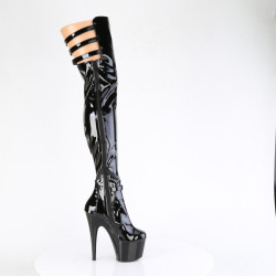 Pleaser ADORE-3055 Patent Platform Thigh High Boots