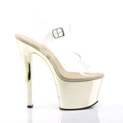 Pleaser SKY-308 Gold Chrome Platform High Heeled Shoes