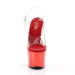 Pleaser SKY-308 Red Chrome Platform High Heeled Shoes