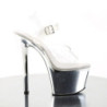 Pleaser SKY-308 Silver Chrome Platform High Heeled Shoes