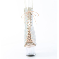 Pleaser ADORE-1016C-RS Silver Strass Transparent Boots