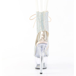 Pleaser ADORE-1016C-RS Silver Strass Transparent Boots