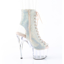 Pleaser ADORE-1016C-RS Silver Strass Transparent Boots