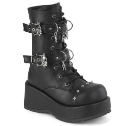 Demonia CUBBY-54 Black Vegan Leather Women Heels