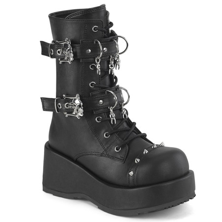 Demonia CUBBY-54 Black Vegan Leather Women Heels