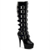 Pleaser DELIGHT-2049 Patent Platform Buckle Boots