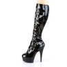 Pleaser DELIGHT-2049 Patent Platform Buckle Boots