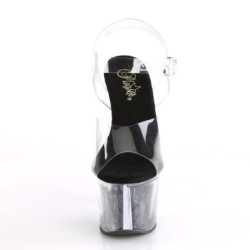 Pleaser SKY-308GF Transparent Black Glitter Sale Women