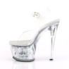 Pleaser SKY-308GF Transparent Silver Glitter Sale Women