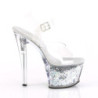 Pleaser SKY-308GF Transparent Silver Glitter Sale Women