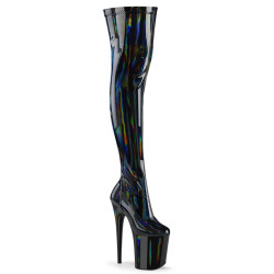 Pleaser FLAMINGO-3000HWR Black Extreme Thigh Boots