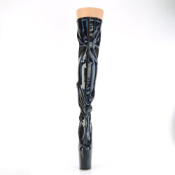 Pleaser FLAMINGO-3000HWR Black Extreme Thigh Boots