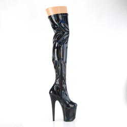 Pleaser FLAMINGO-3000HWR Black Extreme Thigh Boots