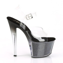 Pleaser SKY-308G-T Transparent Black Glitter Sale Women