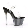 Pleaser SKY-308G-T Transparent Black Glitter Sale Women