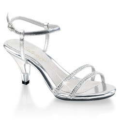 Fabulicious BELLE-316 Silver Low Heeled Summer Sandals