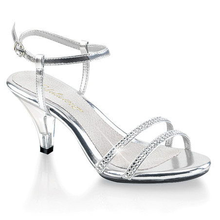 Fabulicious BELLE-316 Silver Low Heeled Summer Sandals