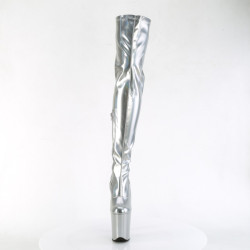 Pleaser FLAMINGO-3000HWR Silver Extreme Thigh Boots