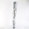Pleaser FLAMINGO-3000HWR Silver Extreme Thigh Boots
