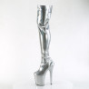 Pleaser FLAMINGO-3000HWR Silver Extreme Thigh Boots