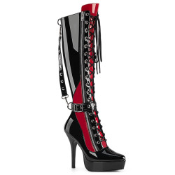 Devious INDULGE-2028 Black-Red Platform Fetish Boots