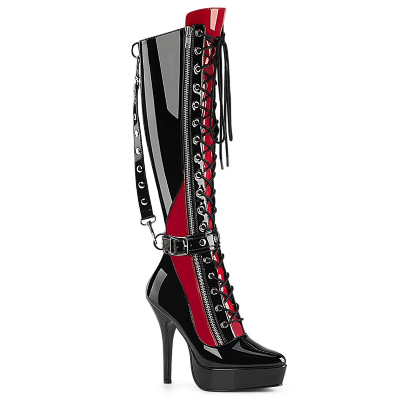 Devious INDULGE-2028 Black-Red Platform Fetish Boots Devious INDULGE-2028 Black-Red Platform Fetish Boots