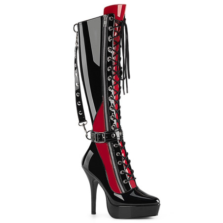 Devious INDULGE-2028 Black-Red Platform Fetish Boots