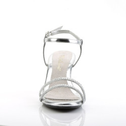 Fabulicious BELLE-316 Silver Low Heeled Summer Sandals