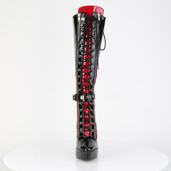 Devious INDULGE-2028 Black-Red Platform Fetish Boots