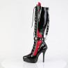 Devious INDULGE-2028 Black-Red Platform Fetish Boots