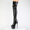 Pleaser JUBILANT-3000 Black Heeled Overknee Boots