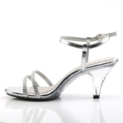 Fabulicious BELLE-316 Silver Low Heeled Summer Sandals