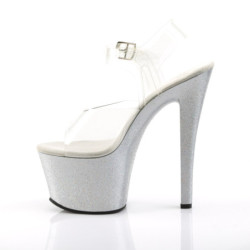 Pleaser SKY-308MG Transparent Silver Sale Women