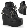 Demonia POISON-101 Black Vegan Platform Ankle High Boots