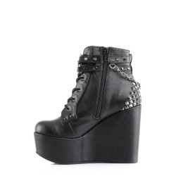 Demonia POISON-101 Black Vegan Platform Ankle High Boots