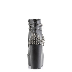 Demonia POISON-101 Black Vegan Platform Ankle High Boots