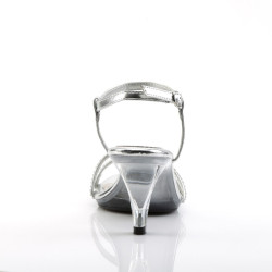 Fabulicious BELLE-316 Silver Low Heeled Summer Sandals