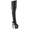 Pleaser SPECTATOR-3030 Black Laced Overknee Boots