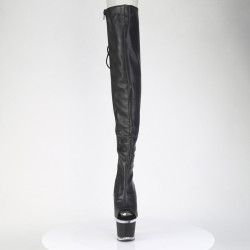 Pleaser SPECTATOR-3030 Black Laced Overknee Boots