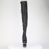 Pleaser SPECTATOR-3030 Black Laced Overknee Boots