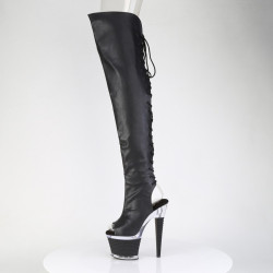 Pleaser SPECTATOR-3030 Black Laced Overknee Boots